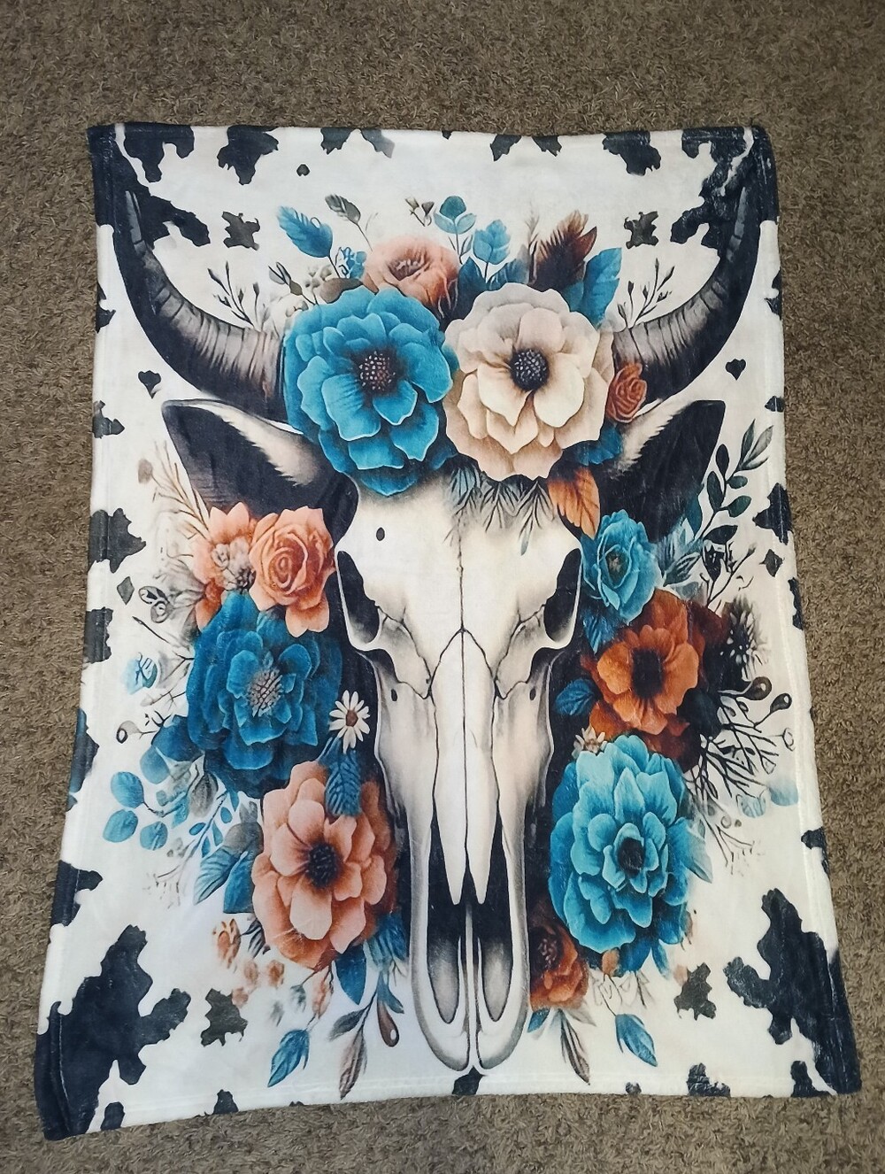Floral Skull Kids Blanket